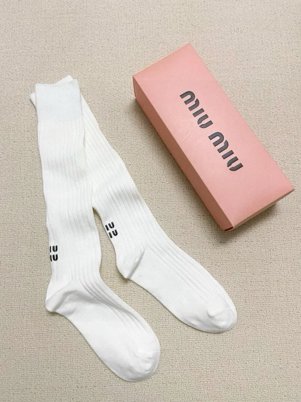Miu Miu Logo Knee High Socks